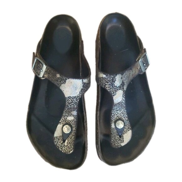 Birkenstock Gizeh Thong Sandal Sz 9/9.5 EU 40 Womens Metallic Gold Brown - Picture 1 of 14